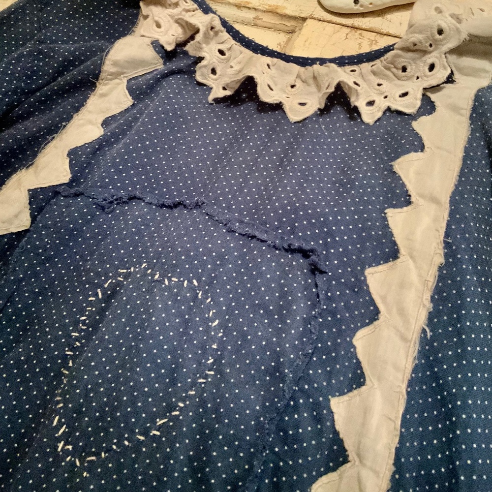 NWOT Magnolia Pearl, Navy dot Eudora Dress. Pristine - Picture 9 of 12
